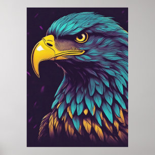 Affiche Aigle Majestic aux couleurs vives