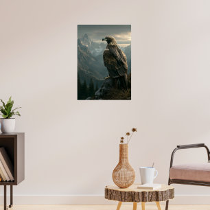 Affiche Aigle Majestueux Surplombant Les Pics De Montagne