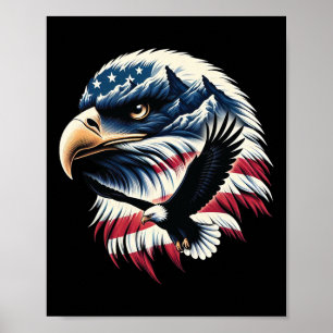 Affiche Aigle Patriotique Drapeau Usa 4 Juillet Homme Femm