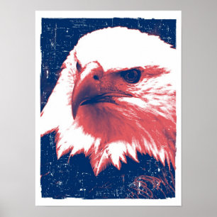 Affiche Aigle patriotique - Grunge Art