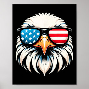 Affiche Aigle Patriotique Rouge Blanc Bleu Drapeau Usa Aig