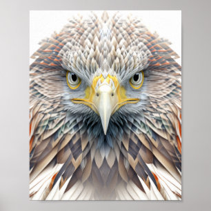 Affiche Aigle Portrait animal Nature Peinture faunique