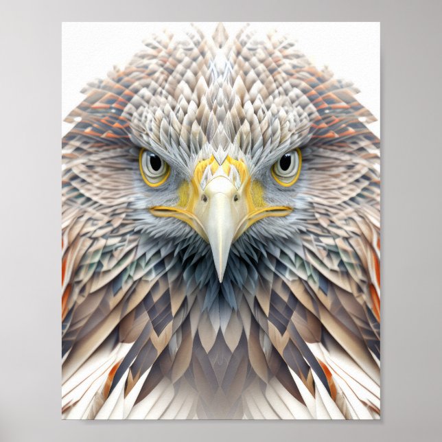 Affiche Aigle Portrait animal Nature Peinture faunique (Devant)