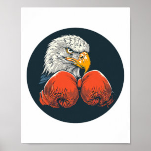 Affiche Aigle Puissant Avec Gants De Boxe Pour Un Lo Dynam