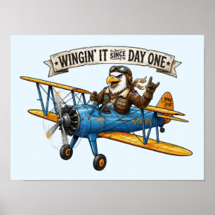 Affiche Aigle qui improvise