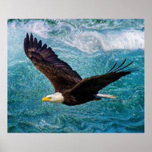 Affiche Aigle qui s'envole au-dessus de la tempête