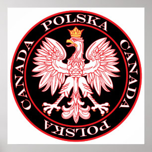 Affiche Aigle rouge de Polska Canada ronde