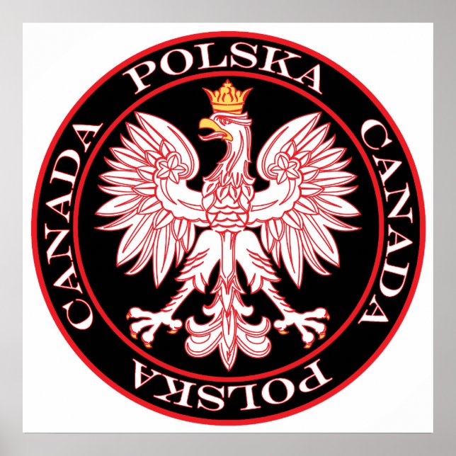 Affiche Aigle rouge de Polska Canada ronde (Devant)