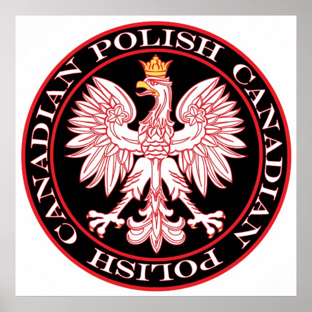 Affiche Aigle rouge du Canada polonais rond (Devant)
