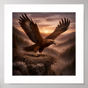 Affiche Aigle royal (Aquila chrysaetos) – Oiseaux de proie