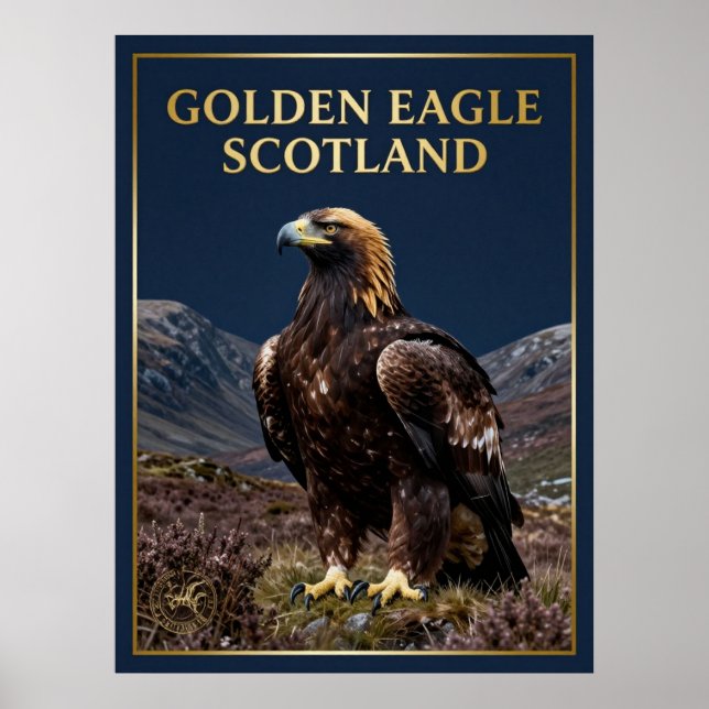 Affiche 🦅 Aigle royal Écosse Oiseau des Highlands (Devant)