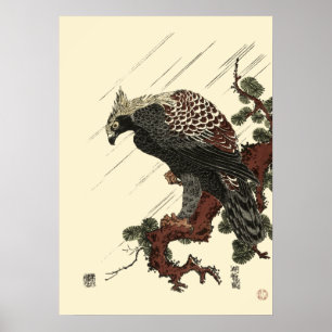 Affiche Aigle Sur Pine Antique Japonaise Imprimer