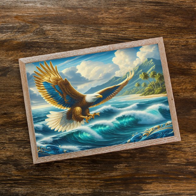 Affiche Aigle survolant l'océan (Créateur téléchargé)