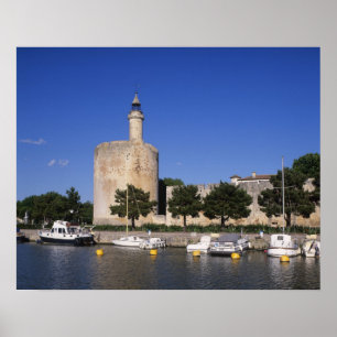 Affiche Aigues Mortes, canal du Rhône et de Sète, Gard,