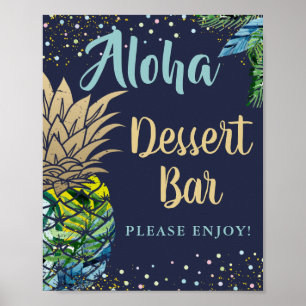 Affiche Aiguille tropicale Marine Blue Beach Dessert Bar