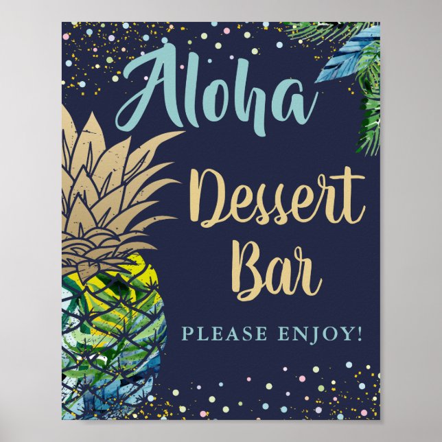 Affiche Aiguille tropicale Marine Blue Beach Dessert Bar (Devant)