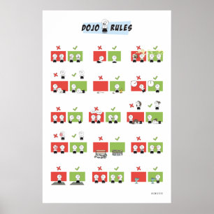 Affiche Aikido - règles de Dojo