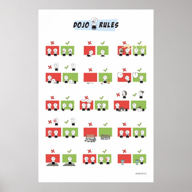 Affiche Aikido - Règles du Dojo (Devant)