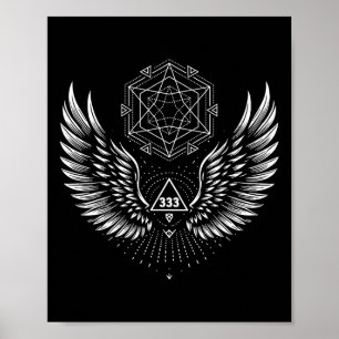 Affiche Aile d'ange 333 Géométrie sacrée Guérison Ésotériq