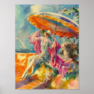 Affiche aileron sur la plage