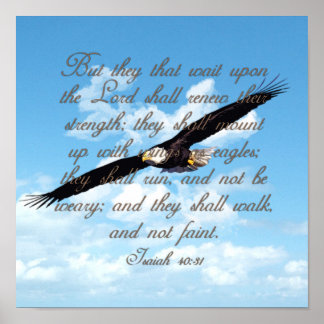 Affiche Ailes comme Aigles, Ésaïe 40:31 Bible chrétienne