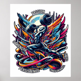 Affiche Ailes de force Passion puissance et persistance