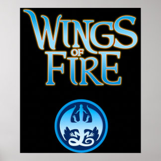 Affiche ailes de lézard du logo de feu de dragon
