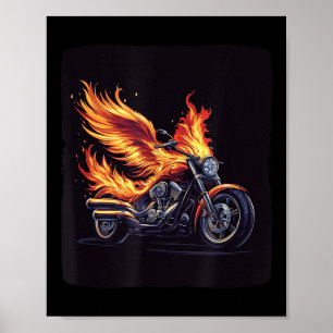 Affiche Ailes De Moto En Flammes Pour Brûler Les Vélos Amo