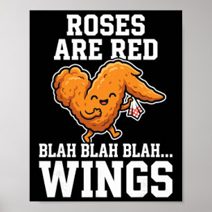 Affiche Ailes de poulet Buffalo Roses Sont Rouges Jour Drô