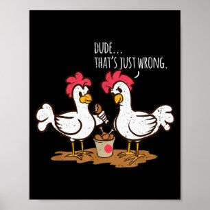 Affiche Ailes de poulet de fast-food drôle de poulet frit