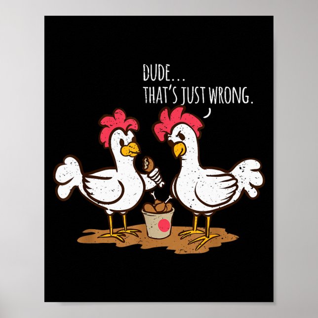 Affiche Ailes de poulet de fast-food drôle de poulet frit  (Devant)