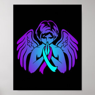 Affiche Ailes de sensibilisation au suicide Angel Ribbon s