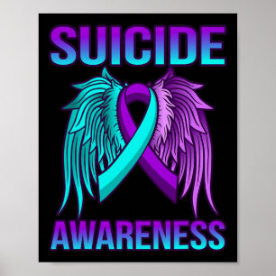 Affiche Ailes de sensibilisation au suicide mignon soutien
