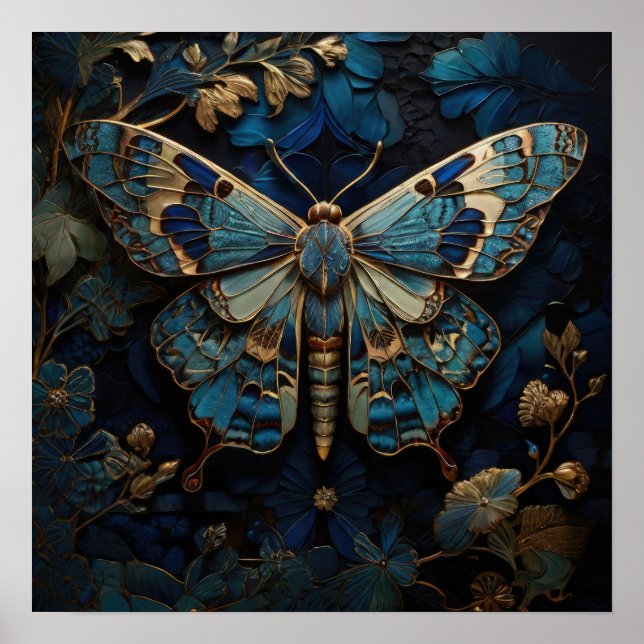 Affiche Ailes Ethérées - Art numérique papillon (Devant)