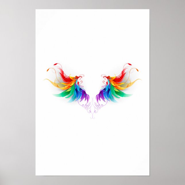 Affiche Ailes fluffy arc-en-ciel (Devant)