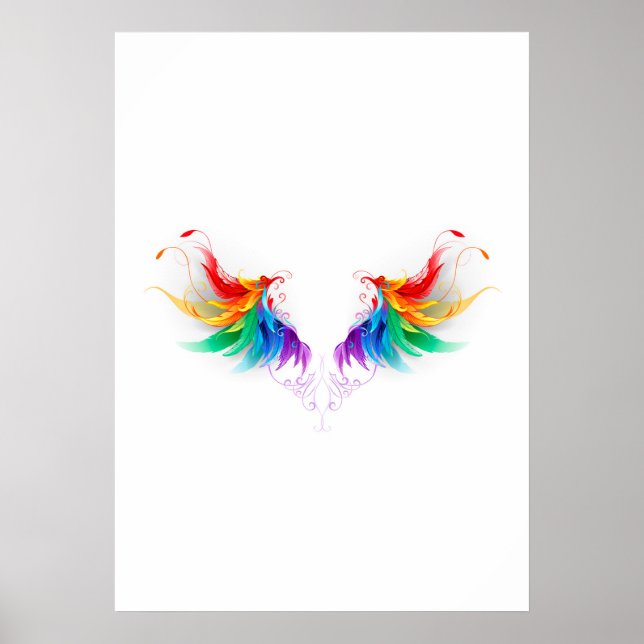Affiche Ailes fluffy arc-en-ciel (Devant)