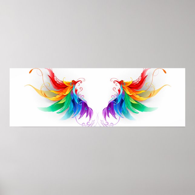Affiche Ailes fluffy arc-en-ciel (Devant)