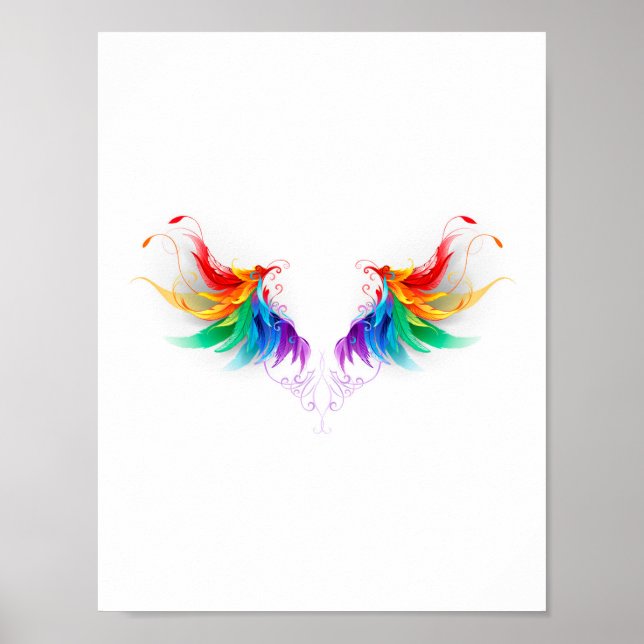 Affiche Ailes fluffy arc-en-ciel (Devant)