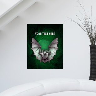 Affiche Ailes grises de chauve-souris déployées dans une g
