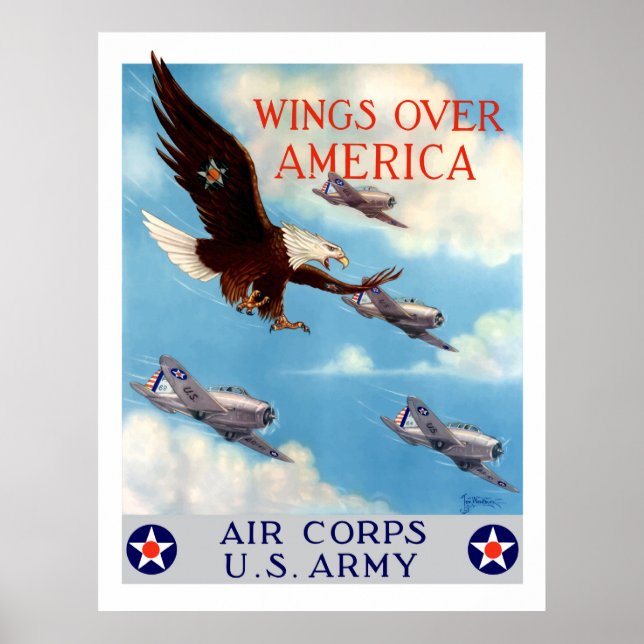 Affiche Ailes sur l'Amérique — Air Corps (Devant)
