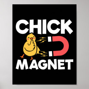 Affiche Aimant à poulettes blague de Pâques amusante sur l