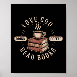 Affiche Aime Dieu Bois du Café Lis des Livres Amoureux Vin