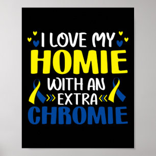 Affiche Aime mon homie avec un Gif Trisomie 21 Chromie sup