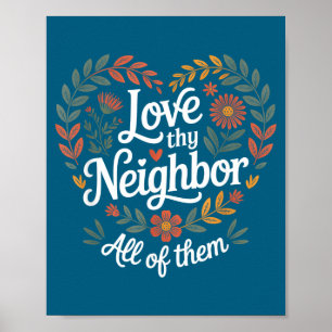 Affiche Aime ton voisin Illustration de tous