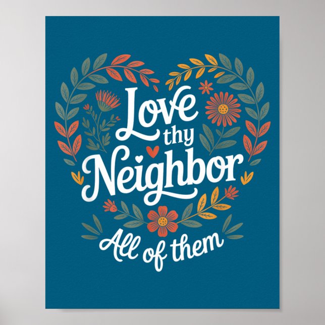 Affiche Aime ton voisin Illustration de tous (Devant)