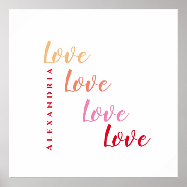 Affiche Aimer la typographie personnalisée (Devant)