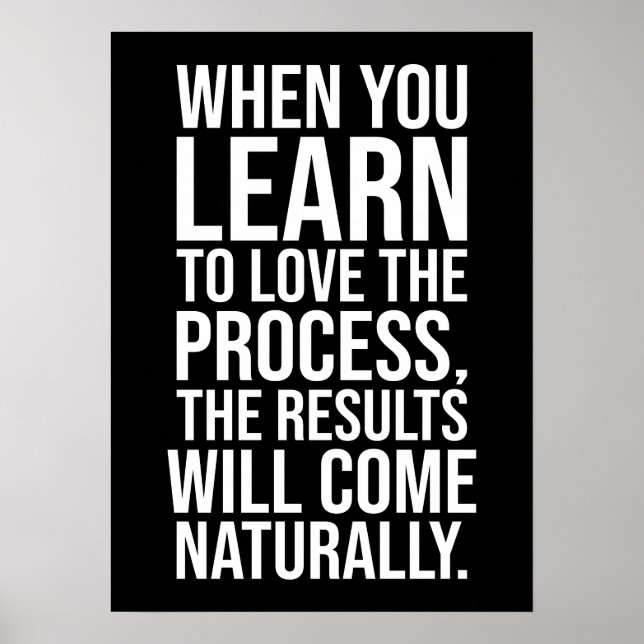 Affiche Aimer Le Processus - Succès Hustle Gym Motivationn (Devant)