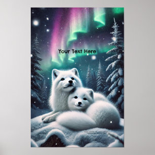 Affiche Aimer Les Renards De L'Arctique Lumières Du Nord F