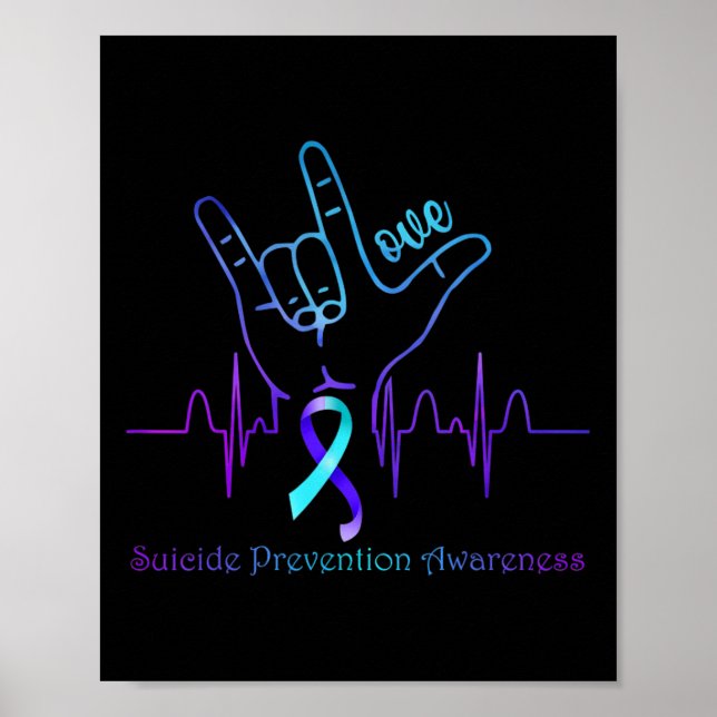 Affiche Aimer Prévention Suicide Sensibilisation Ribbon Su (Devant)