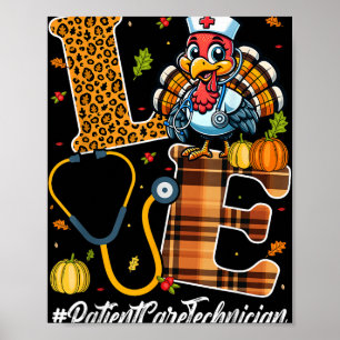Affiche Aimer Technicien en soins aux patients Thanksgivin